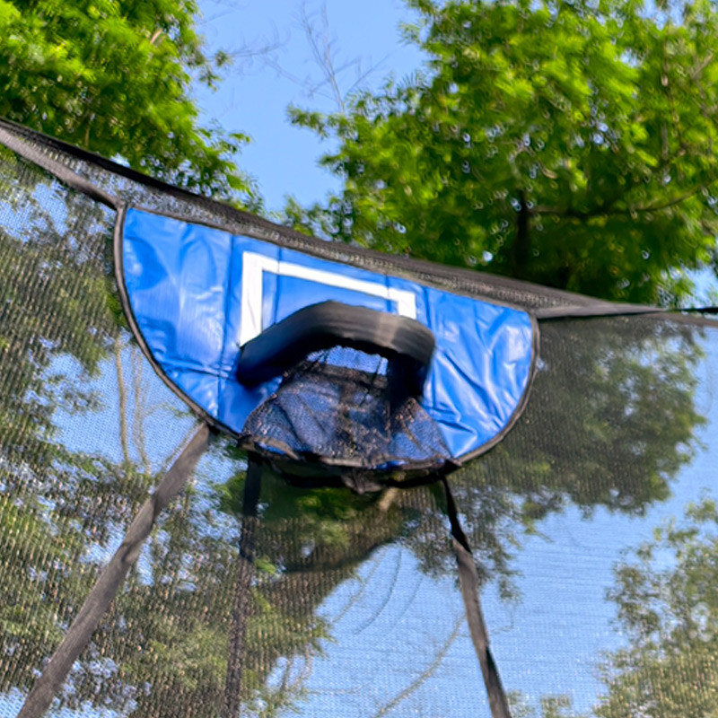 10x12ft Rectangular Trampoline with Safety Enclosure Blue FREE Ladder & Basketball Game