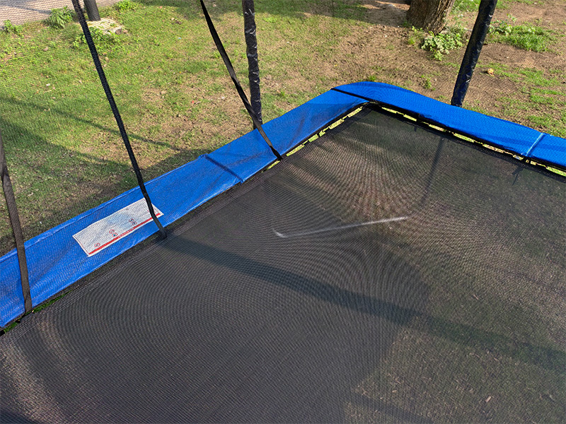 10x12ft Rectangular Trampoline with Safety Enclosure Blue FREE Ladder & Basketball Game