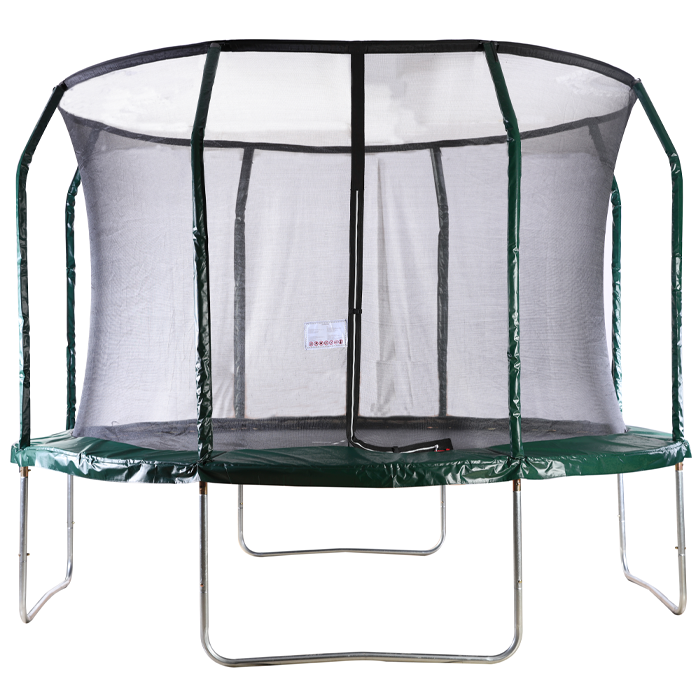 Mako Bounce 12ft Trampoline with Safety Enclosure - Free Ladder & Anchor Kit - Green - Image 2