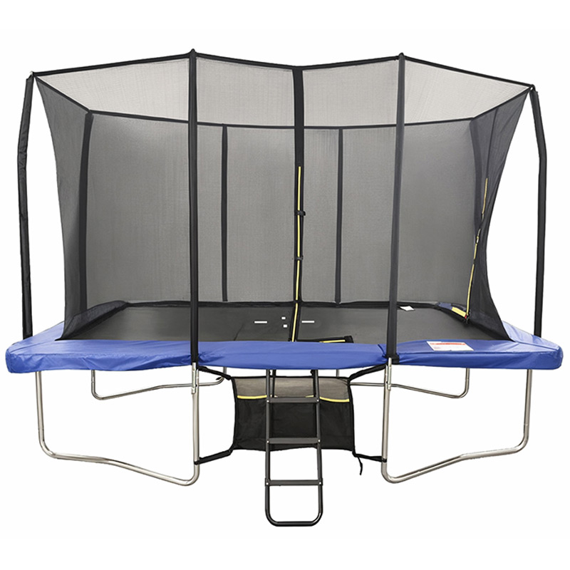 Mako Max 9x14ft Rectangular Trampoline with Safety Enclosure Blue – Free Ladder & Shoe Tidy - Image 3