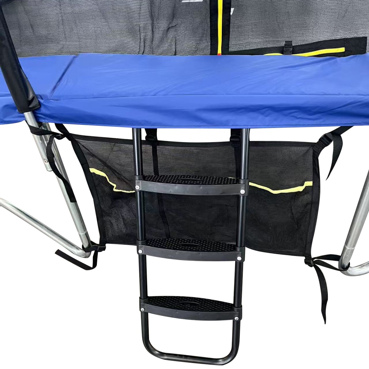 Mako Max 7x10ft Rectangular Trampoline with Safety Enclosure Blue - Free Ladder & Shoe Tidy - Image 4