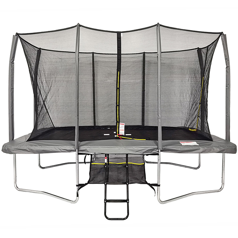 Mako Max 7x10ft Rectangular Trampoline with Safety Enclosure Grey - Free Ladder & Shoe Tidy - Image 2