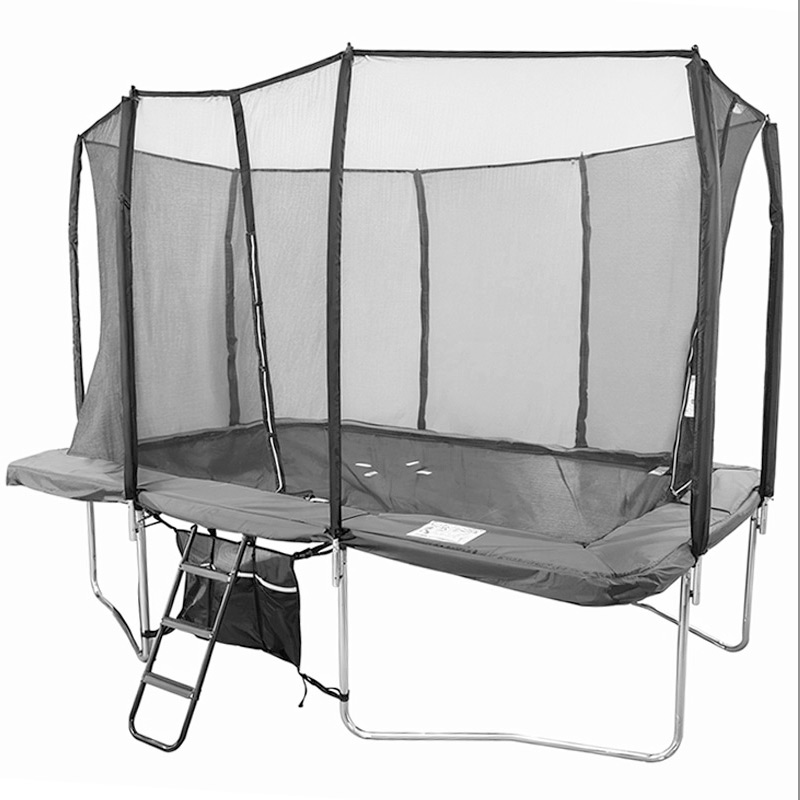 Mako Max 7x10ft Rectangular Trampoline with Safety Enclosure Grey - Free Ladder & Shoe Tidy - Image 3