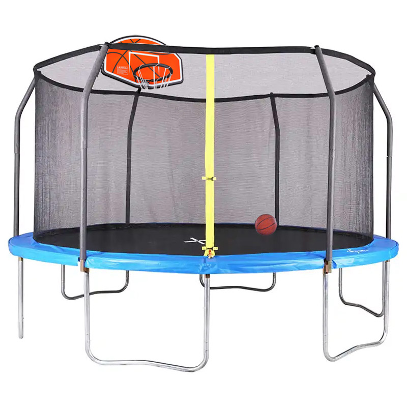 Mako Jump Universal 15ft Trampoline with Enclosure and Basketball Hoop