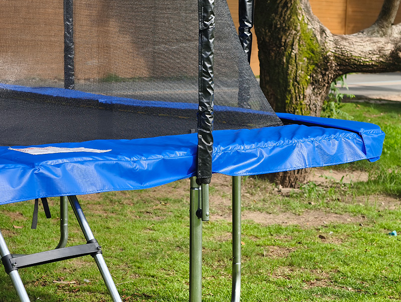 Mako Air 5x7ft Rectangular Trampoline with Safety Enclosure Blue FREE Ladder & Basketball Game - Image 7