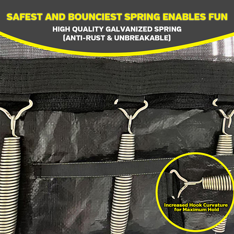 Mako Max 9x14ft Rectangular Trampoline with Safety Enclosure Grey – Free Ladder & Shoe Tidy - Image 9