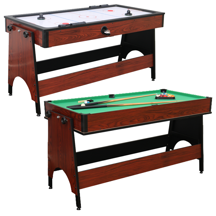 Mako Action Pool & Air Hockey Games Table Mahogany