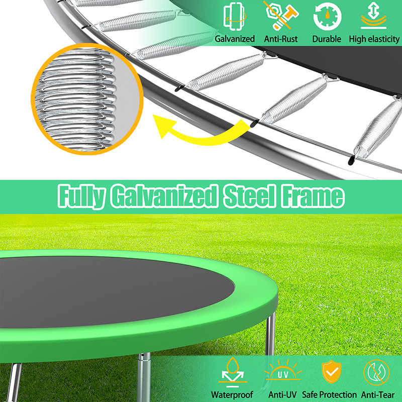 Mako 8ft Trampoline with Safety Enclosure and Ladder - Image 4