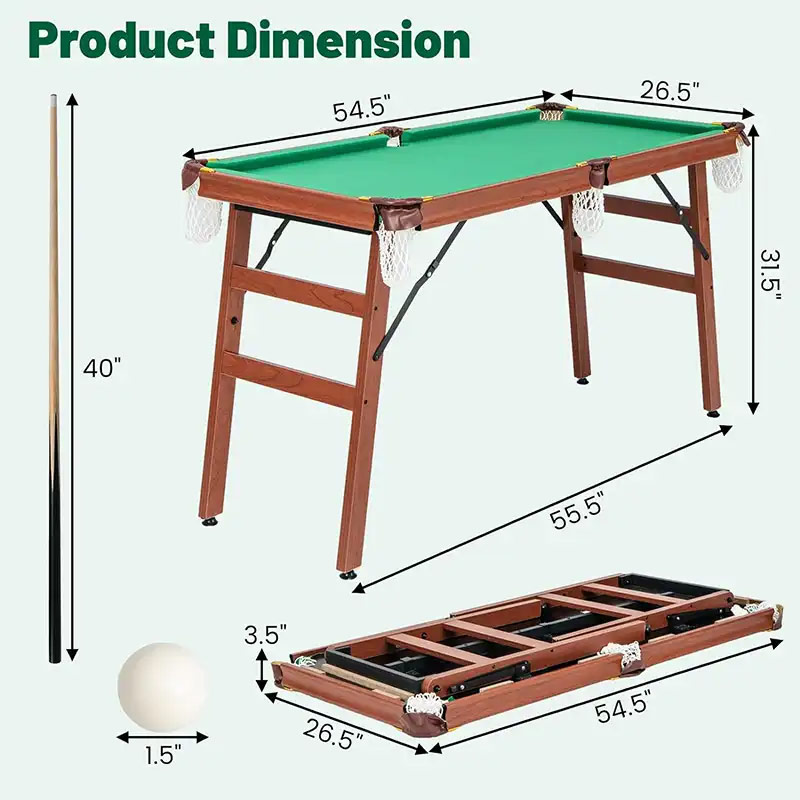 Mako 4.5ft Pool Table with Folding Legs - Image 6