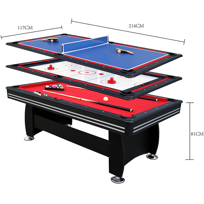 Mako 7ft Play Time 3 in 1 Games Table with Wood Grain Veneer Finish - Image 9