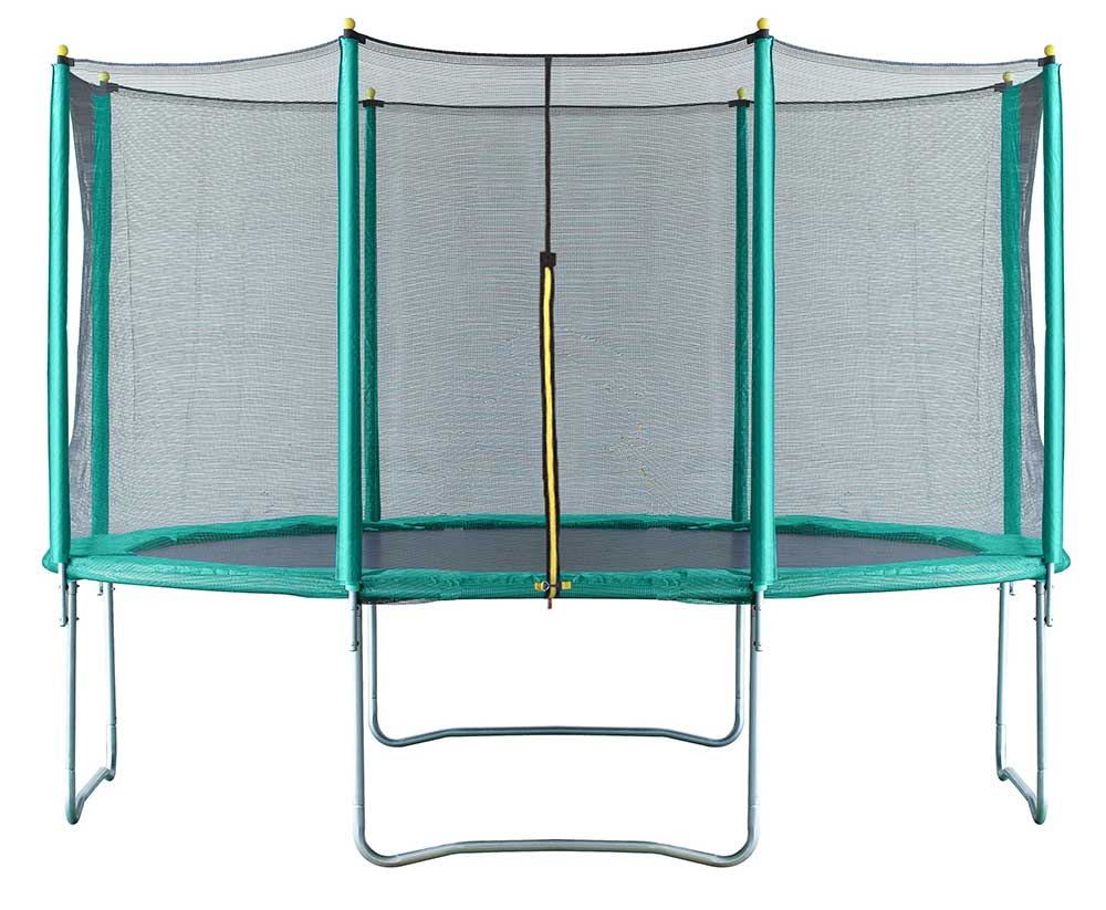 Mako Air 12ft Trampoline with Safety Enclosure - Free Basketball & Anchor Kit - Green - Image 3