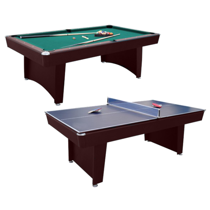 Mako Frenzy 7ft Pool & Table Tennis Table Mahogany