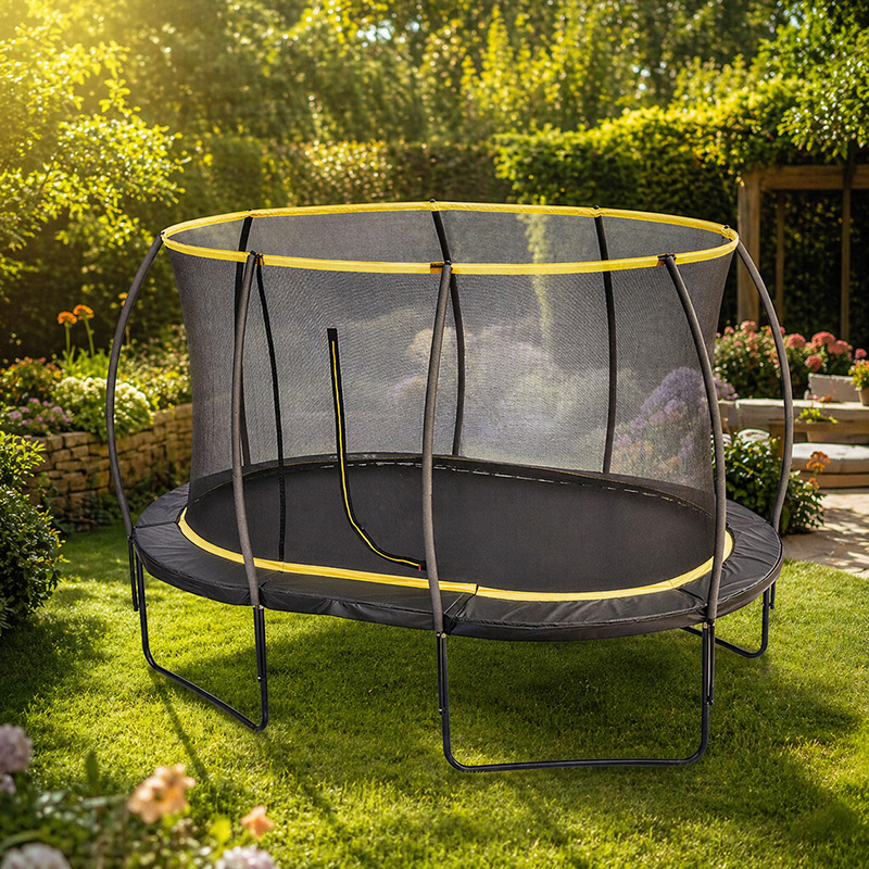Mako Air Orbit 9x13ft Oval Trampoline With Safety Enclosure Free Ladder Cover & Anchor Kit - Image 5