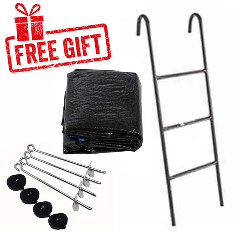 Orbit 12ft Powder Coated Trampoline with Safety Enclosure Free Ladder Cover & Anchor Kit