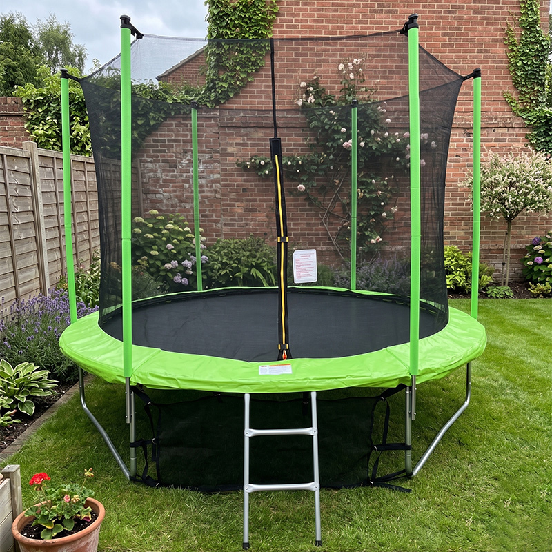 Mako 10ft Trampoline + Safety Enclosure Free Ladder & Shoe Tidy