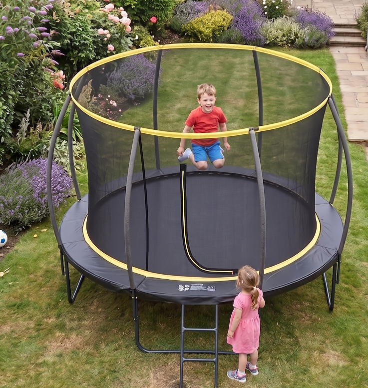 Mako Orbit 12ft Powder Coated Trampoline with Safety Enclosure Free Ladder Cover & Anchor Kit - Image 6