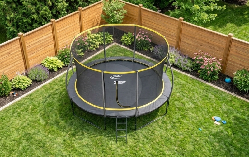 Mako Air Orbit 9x13ft Oval Trampoline With Safety Enclosure Free Ladder Cover & Anchor Kit - Image 11