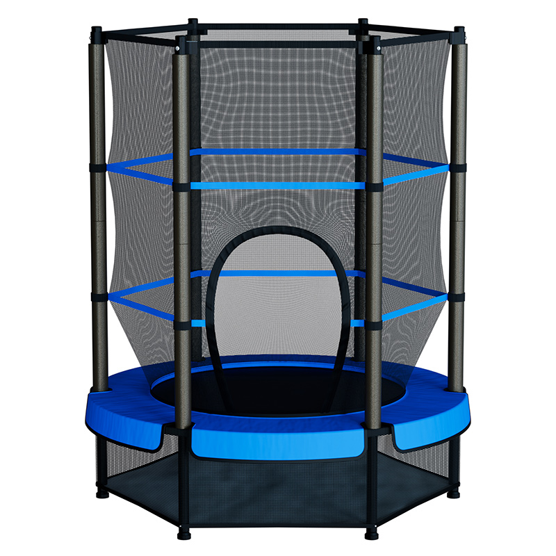 55" Kids Trampoline with Safety Net Blue – Indoor & Outdoor Use Mini Trampoline for Children