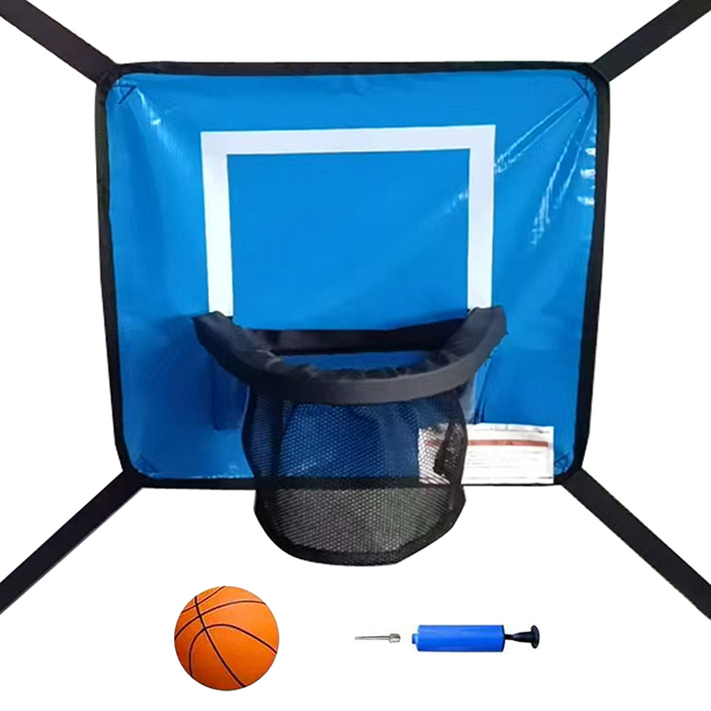 10x15ft Rectangular Trampoline with Safety Enclosure Black - Free Ladder Shoe Tidy Anchor Kit Basketball